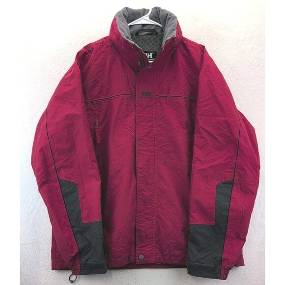 Helly Hansen Helly Tech Hidden Hood Red Waterproof Ski Snowboard Jacket Mens XL - Picture 1 of 16